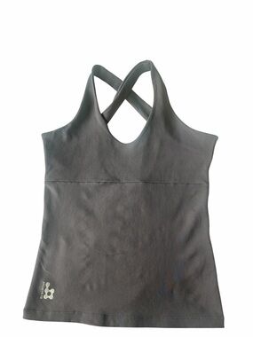 Crossback Athletic Tank Top - Charcoal Gray  Size M